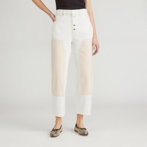 Everlane Women's White and Tan Ankle Jeans
